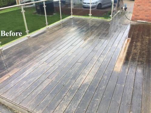 Decking cleaning before